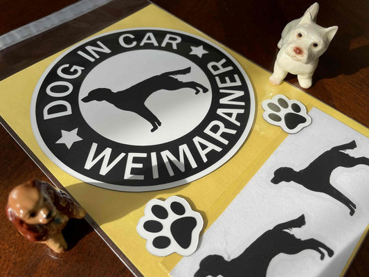 メジャーではない犬種？【ワイマラナー ロング BK】マグネットステッカー