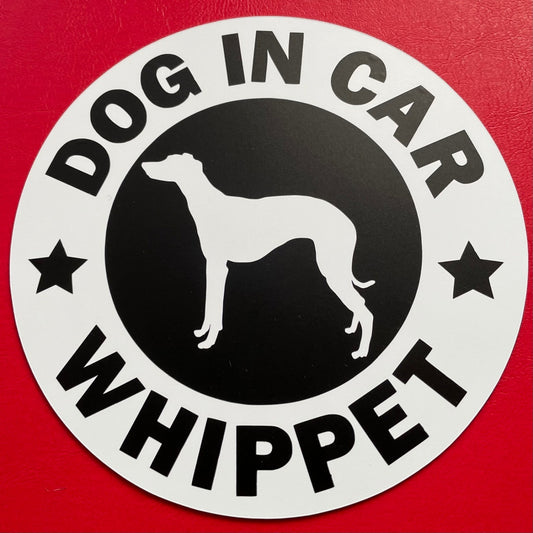 犬（ウィペット_WH）マグネット ステッカー 防水 車用