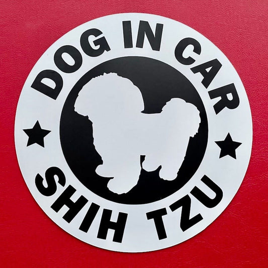 犬（シーズー_WH）マグネット ステッカー 防水 車用