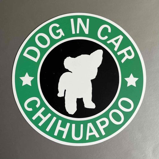 犬（チワプー）マグネット ステッカー 防水 車用