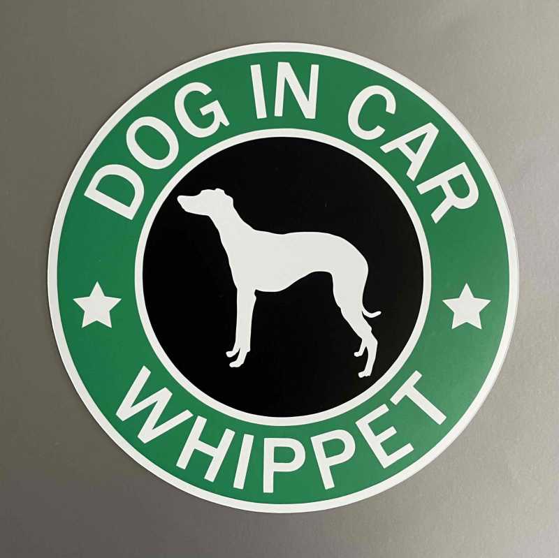 犬（ウィペット_SB）マグネット ステッカー 防水 車用