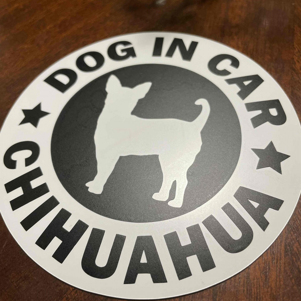 犬（チワワ_スムース_WH）マグネット ステッカー 防水 車用