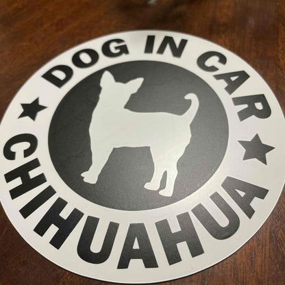 犬（チワワ_スムース_WH）マグネット ステッカー 防水 車用
