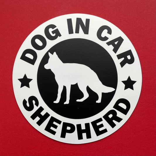 犬（シェパード_WH）マグネット ステッカー 防水 車用
