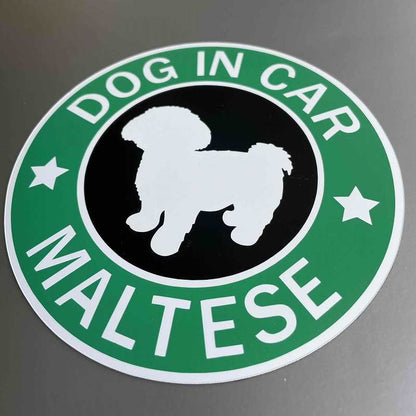 犬（マルチーズ）マグネット ステッカー 防水 車用