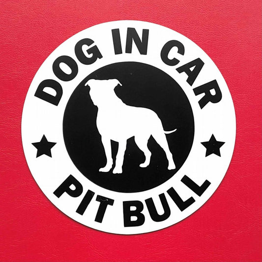 犬（ピットブル_WH）マグネット ステッカー 防水 車用