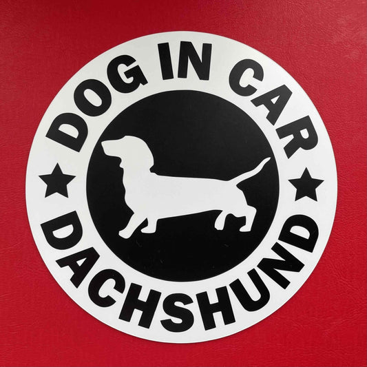犬（ダックスフンド スムース_WH）マグネット ステッカー 防水 車用