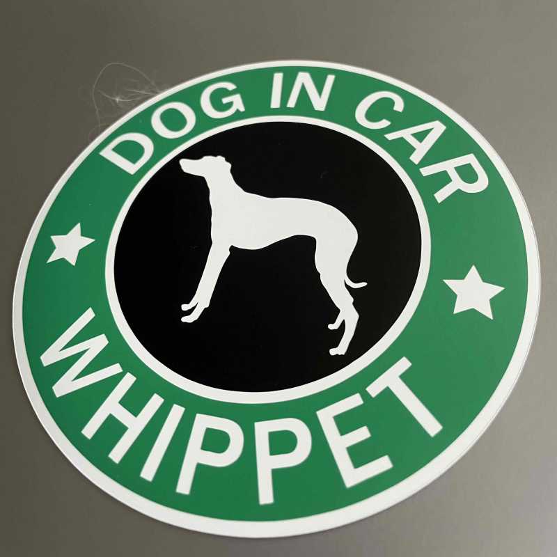 犬（ウィペット_SB）マグネット ステッカー 防水 車用