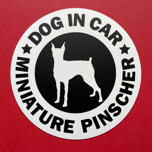 犬（ミニチュアピンシャー_WH）マグネット ステッカー 防水 車用
