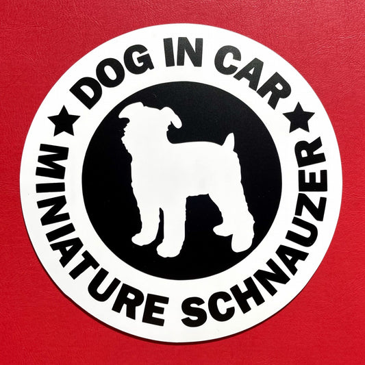 犬（シュナウザー_ミニチュア_WH）マグネット ステッカー 防水 車用