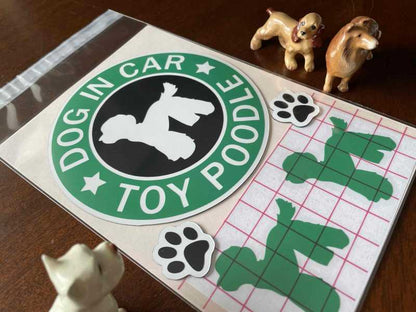 犬（トイプードル_2）マグネット ステッカー 防水 車用