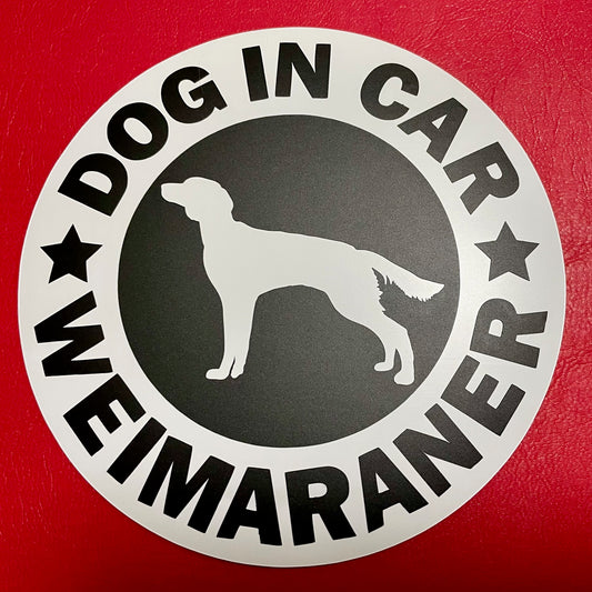 犬（ワイマラナー_ロング_WH）マグネット ステッカー 防水 車用