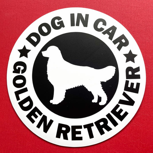 犬（ゴールデンレトリバー_WH）マグネット ステッカー 防水 車用