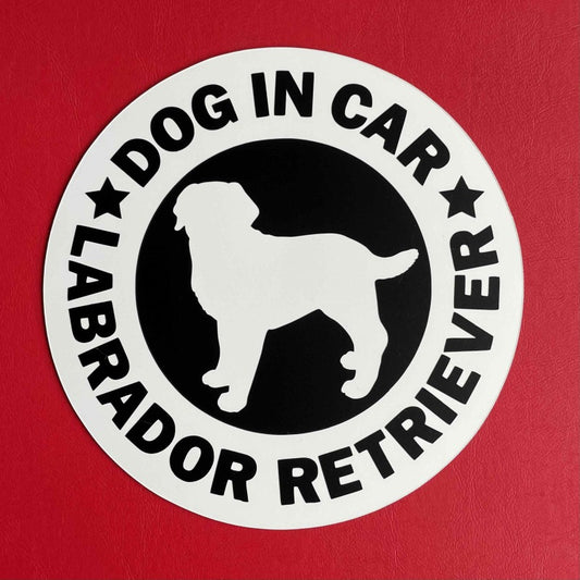 犬（ラブラドールレトリバー_WH）マグネット ステッカー 防水 車用