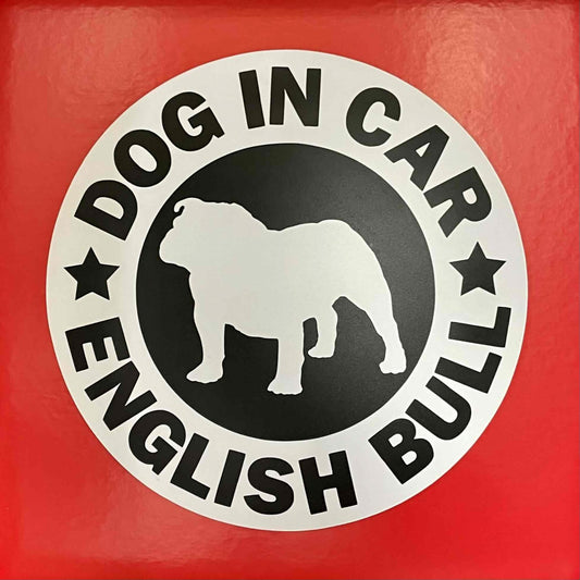 犬（イングリッシュブルドッグ_WH）マグネット ステッカー 防水 車用