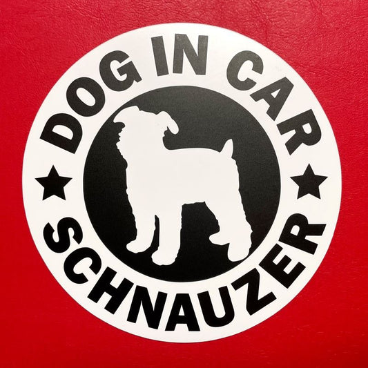 犬（シュナウザー_WH）マグネット ステッカー 防水 車用