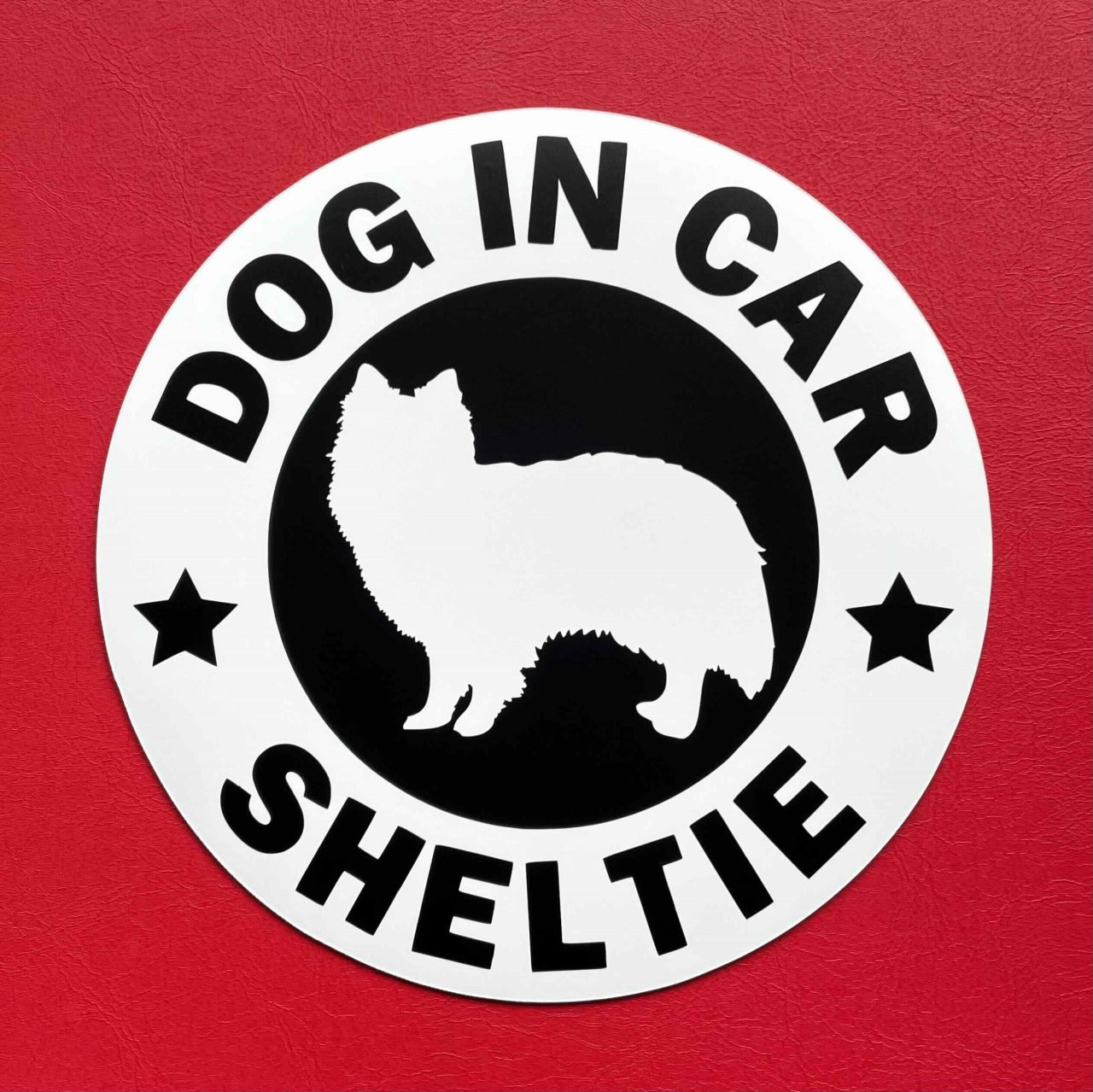 犬（シェットランドシープドッグ_WH）マグネット ステッカー 防水 車用