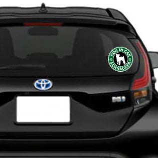 柴犬 ステッカー 車用 防水 スタバ風 DOG IN CAR｜丸型 直径12cm 屋外対応
