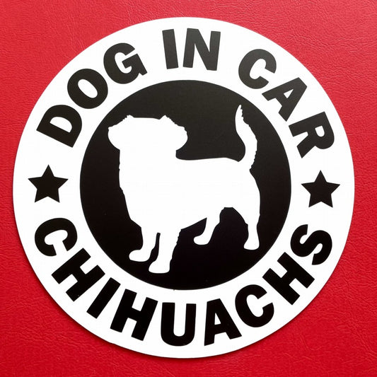 犬（チワックス_WH）マグネット ステッカー 防水 車用