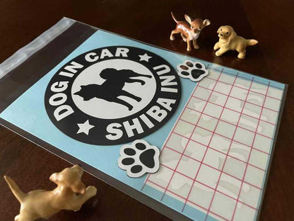 犬（柴犬）黒 マグネット ステッカー 防水 車用