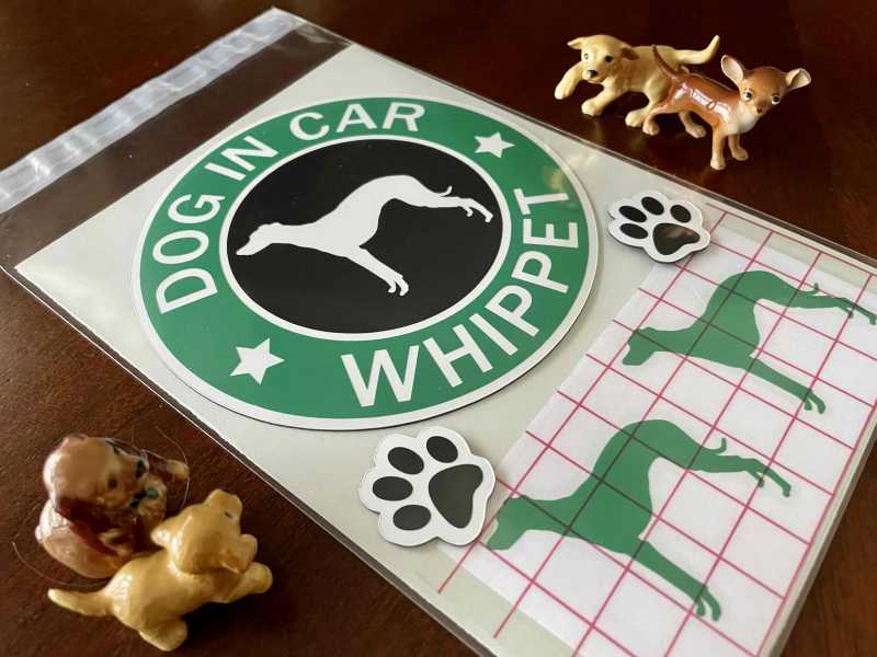 犬（ウィペット_SB）マグネット ステッカー 防水 車用